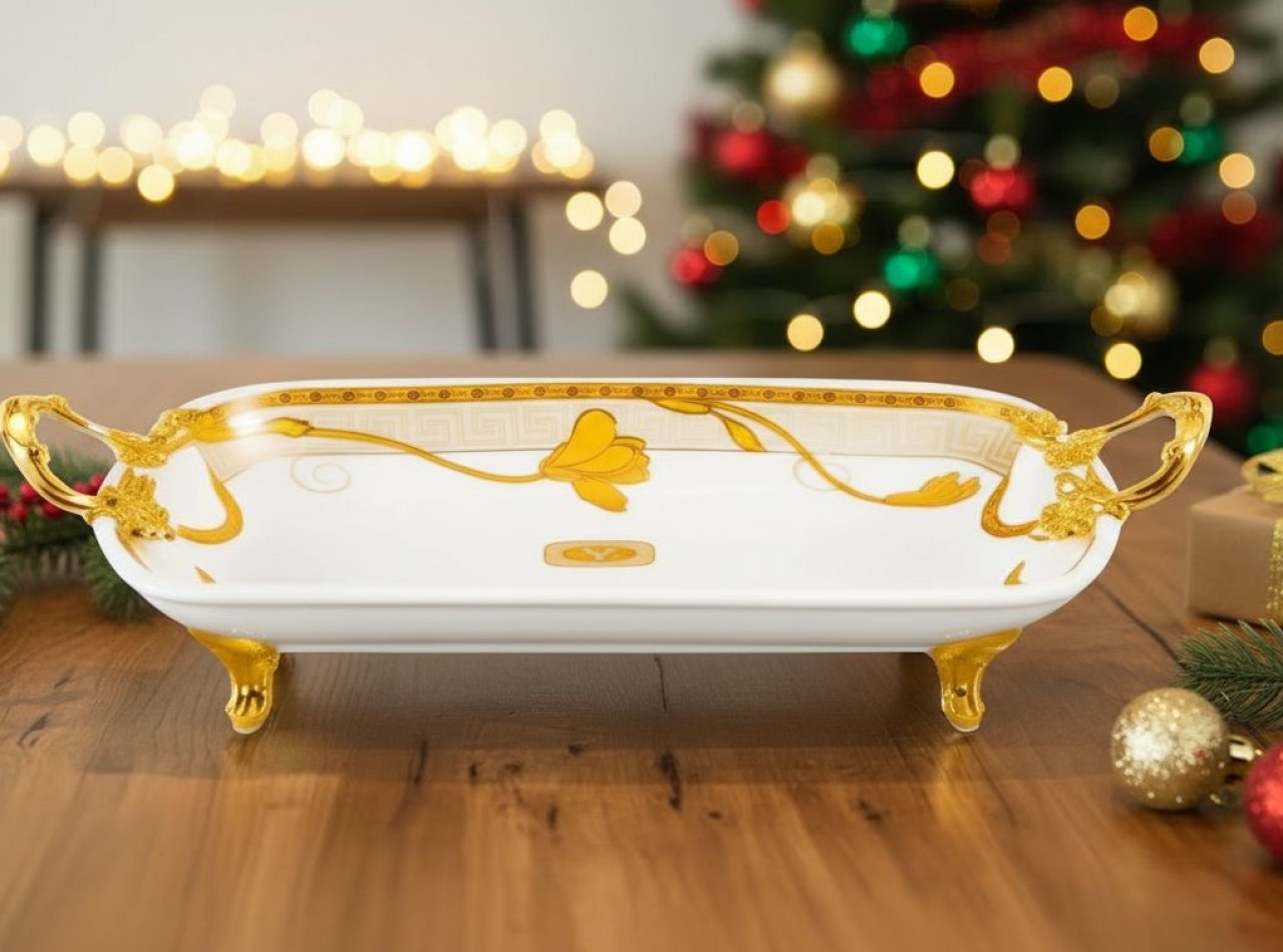 Piring Persegi Panjang dengan Pegangan P141 Lily